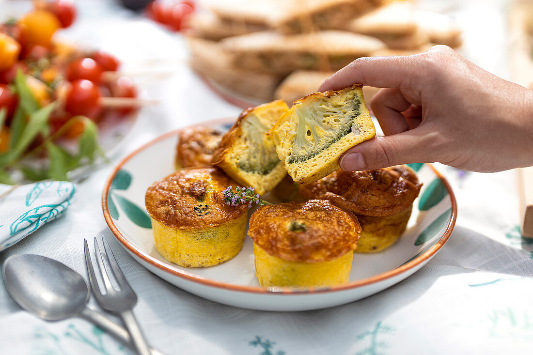 Small broccoli flans