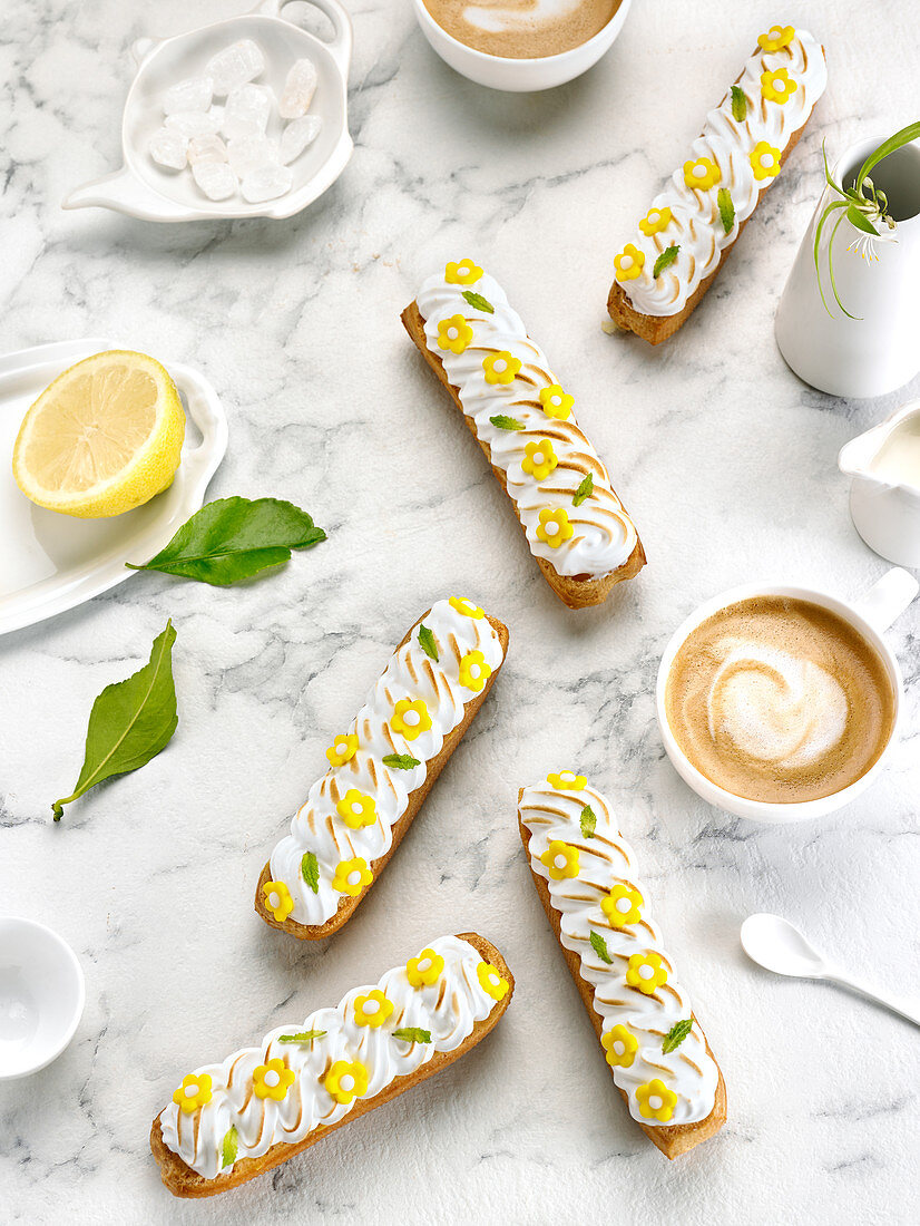 Lemon meringue pie-style Eclairs