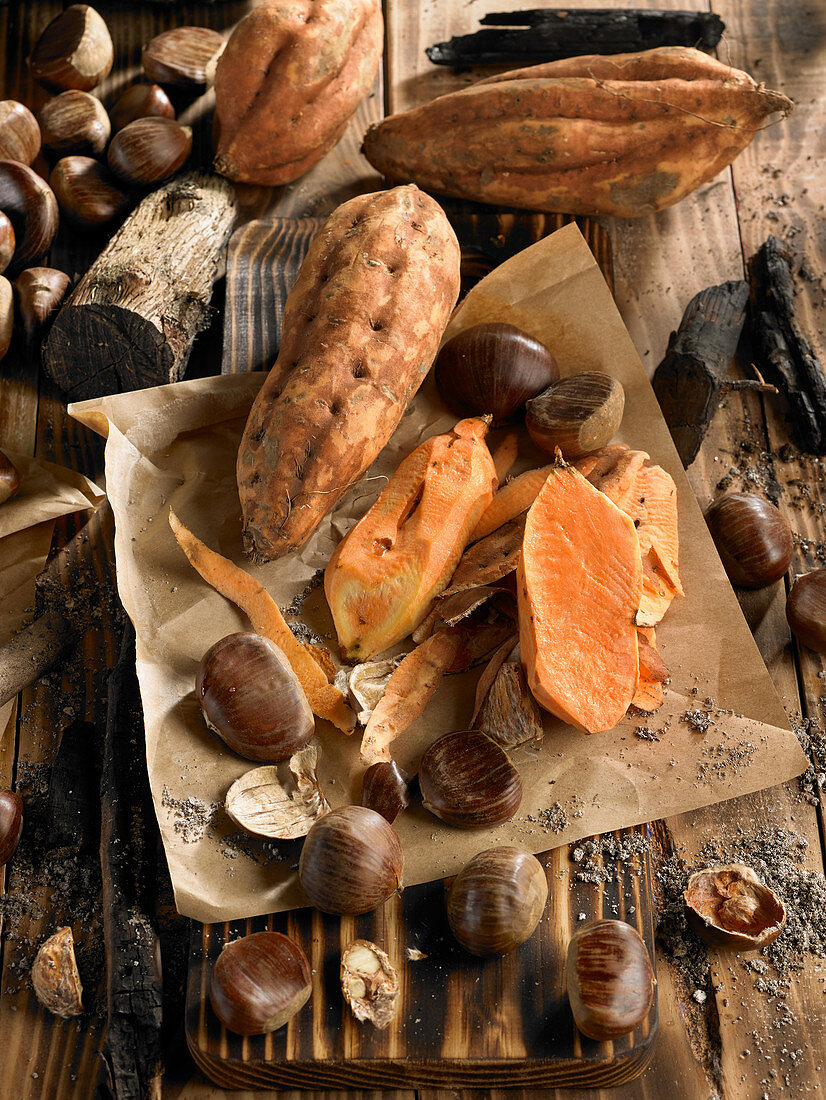 Chestnuts and sweet potatoes