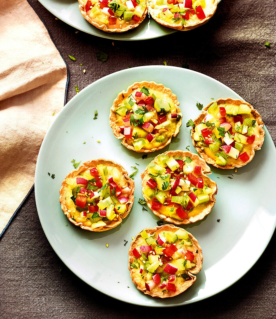 Gemüsetarteletts im Tortilla-Style (vegetarisch)