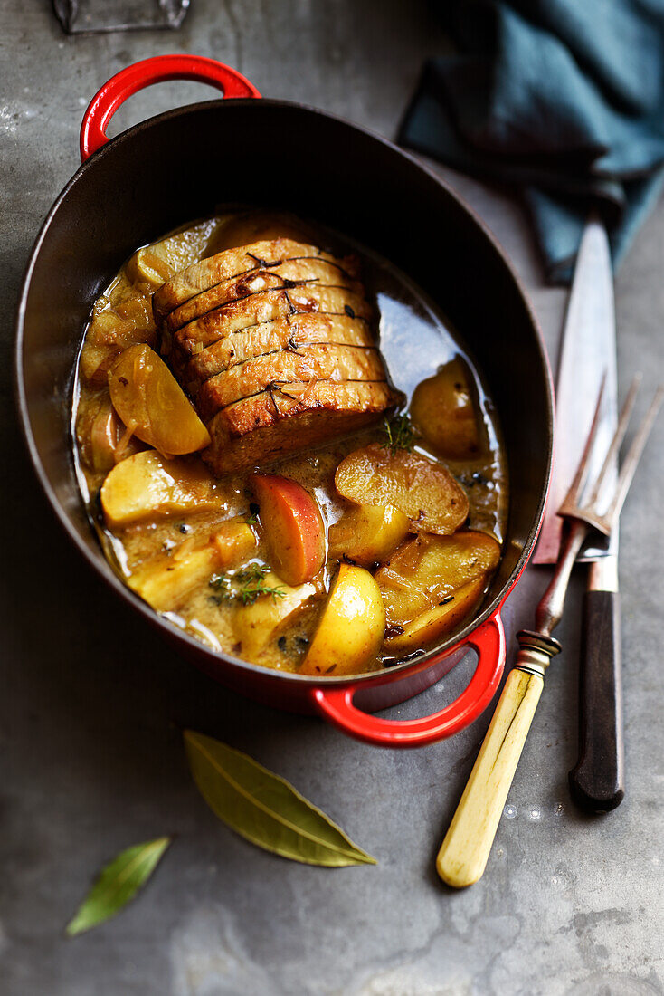 Roast Pork with Apples and Cider