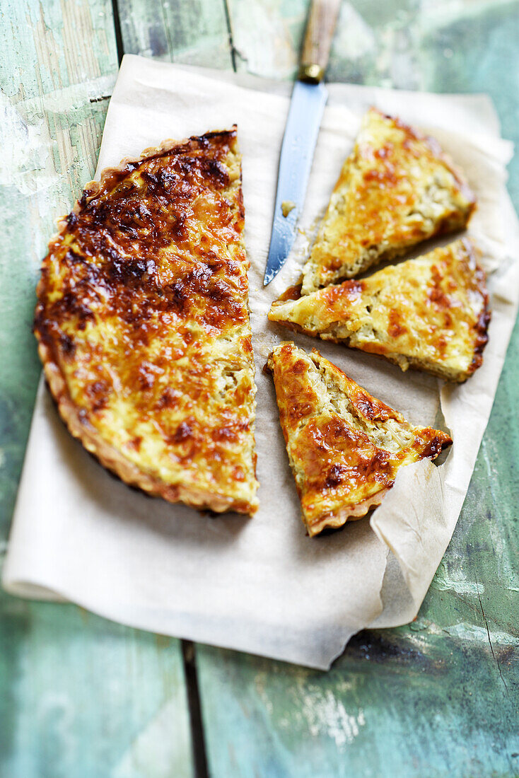 Quiche with onions and Comte cheese