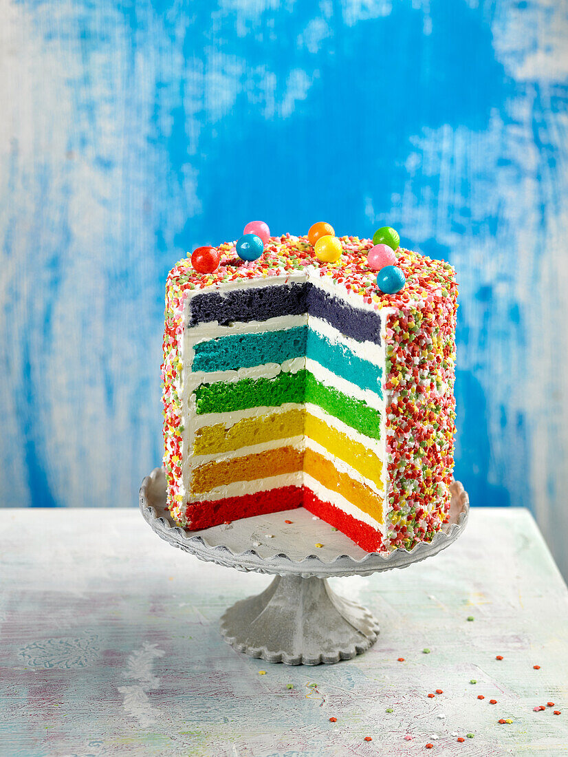 Rainbow layer cake