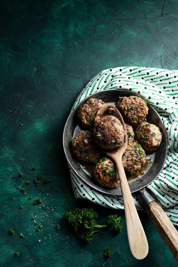 Meatballs in a pan