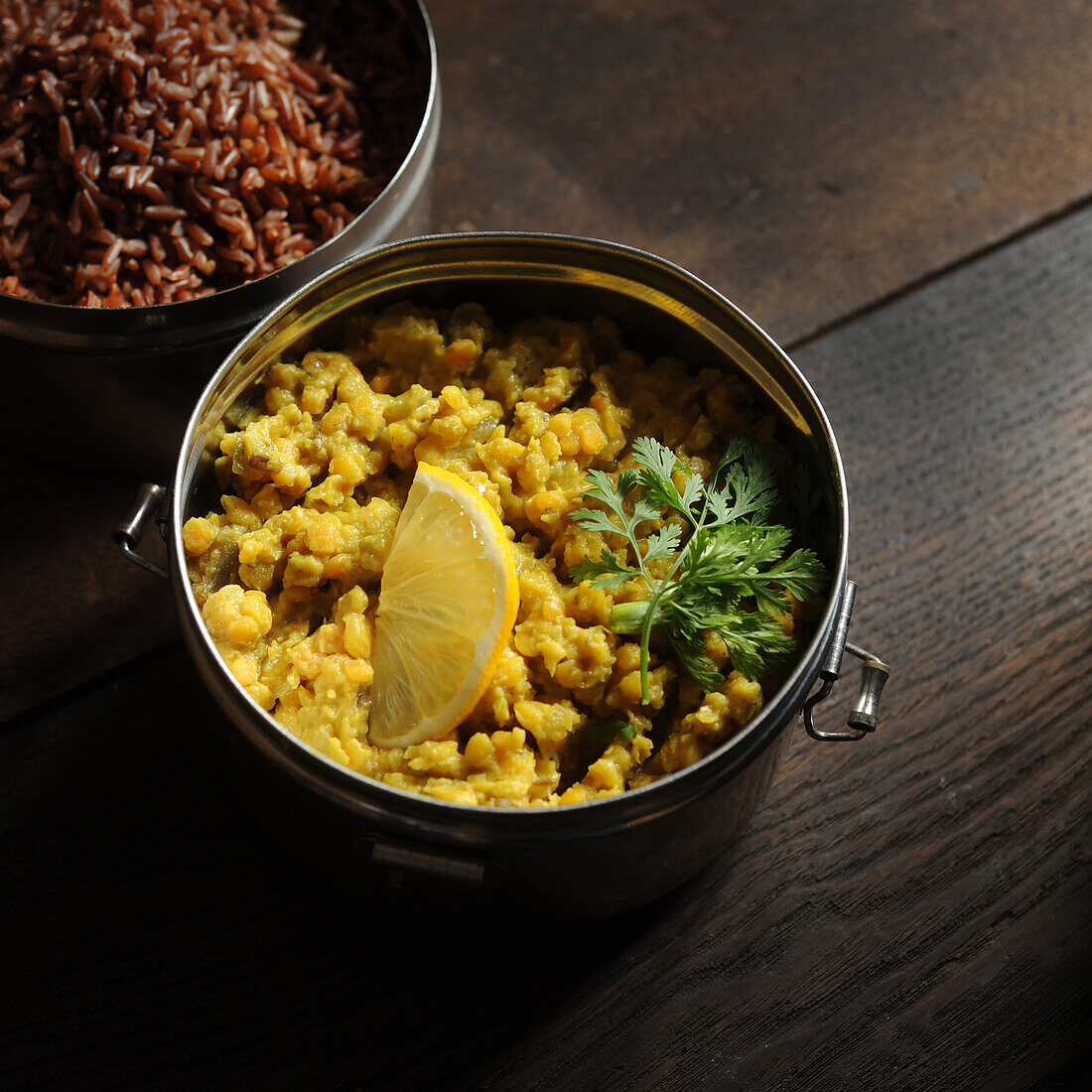 Dal with coral lentils (India)