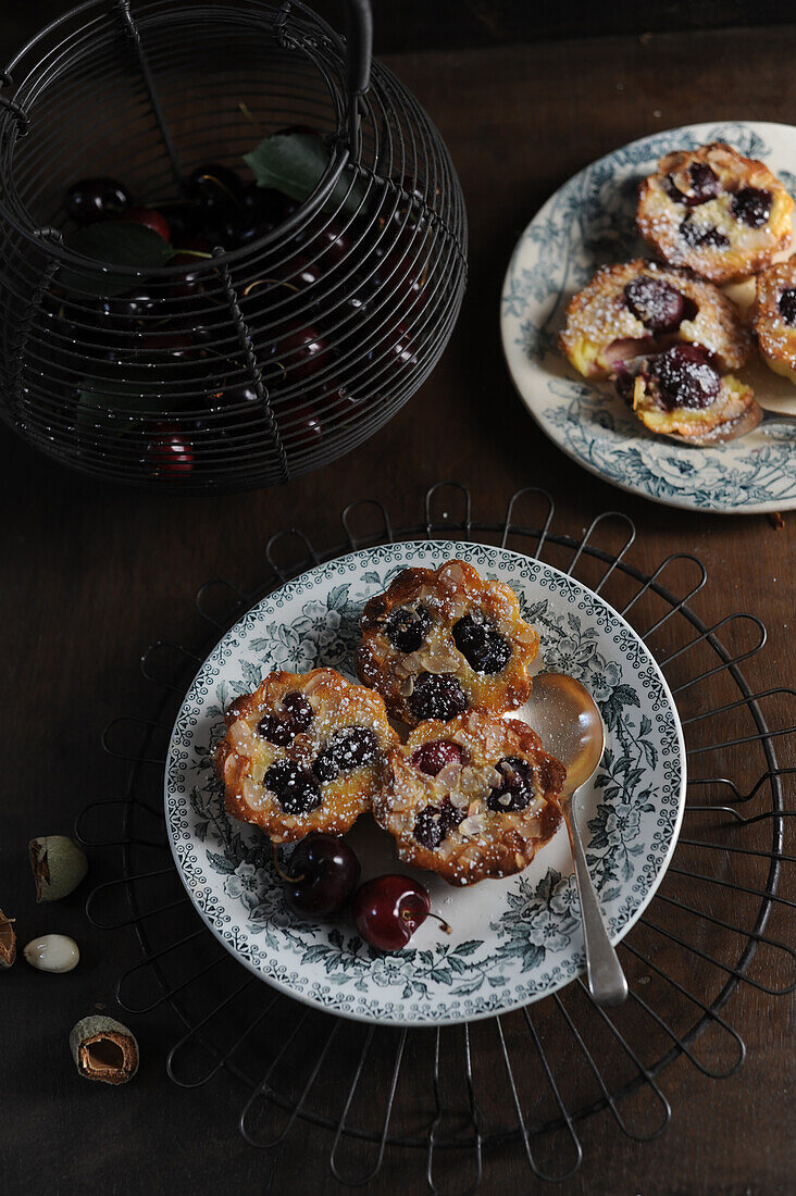 Mini clafoutis with cherries