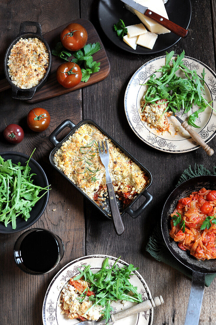 Crumble mit Tomaten