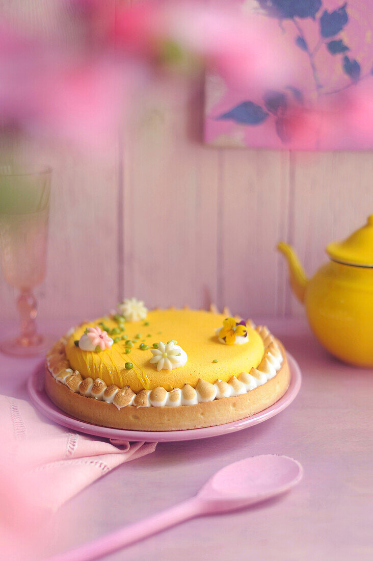 Lemon-passion fruit tart