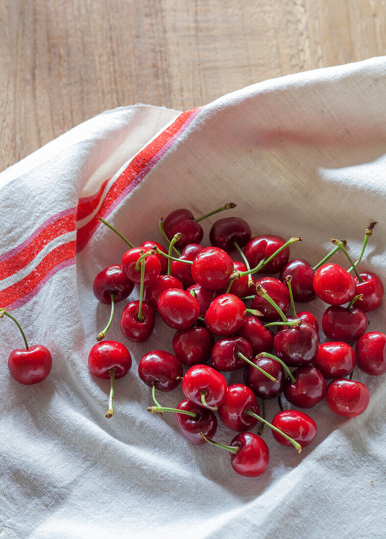 Cherries on cloth