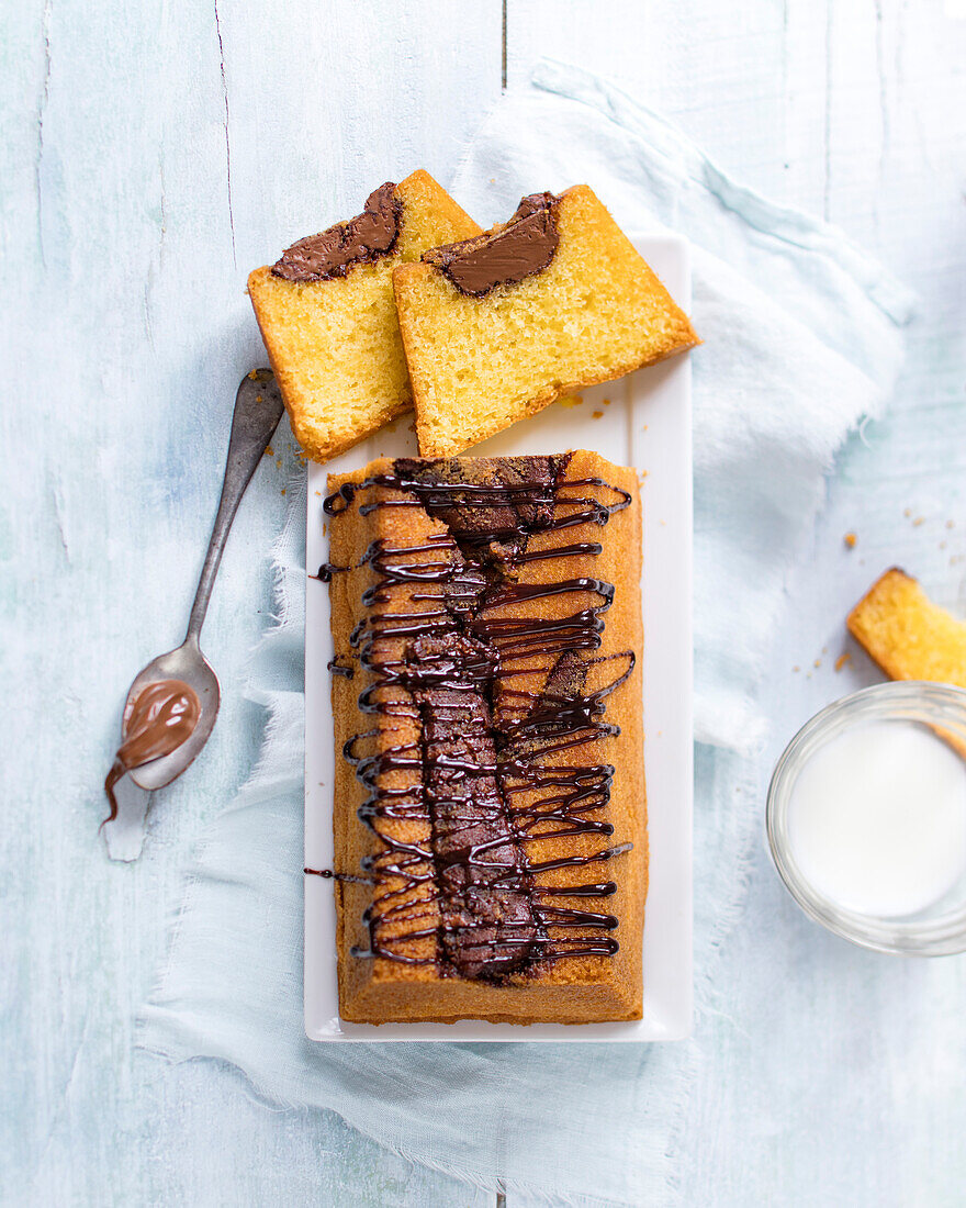 Pound Cake with chocolate filling