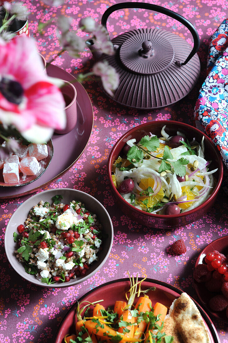 Three different oriental salads