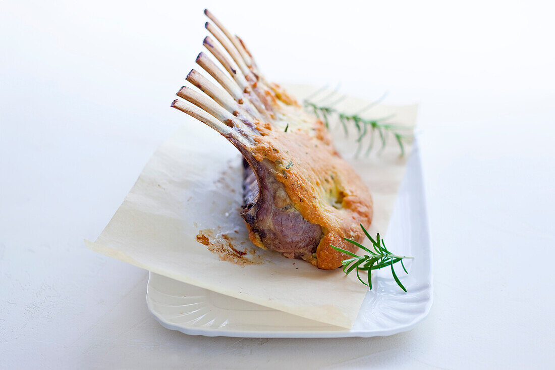 Rack of lamb with crust and rosemary