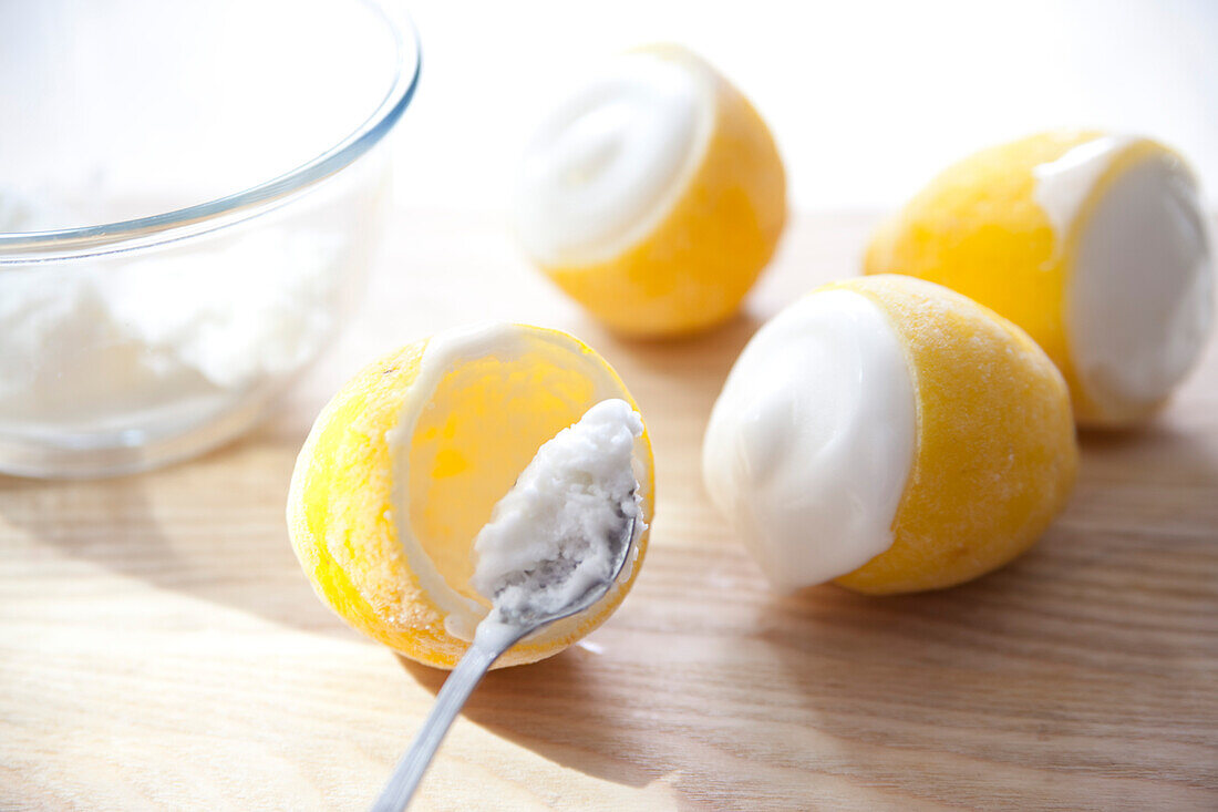 Preparing frozen lemons