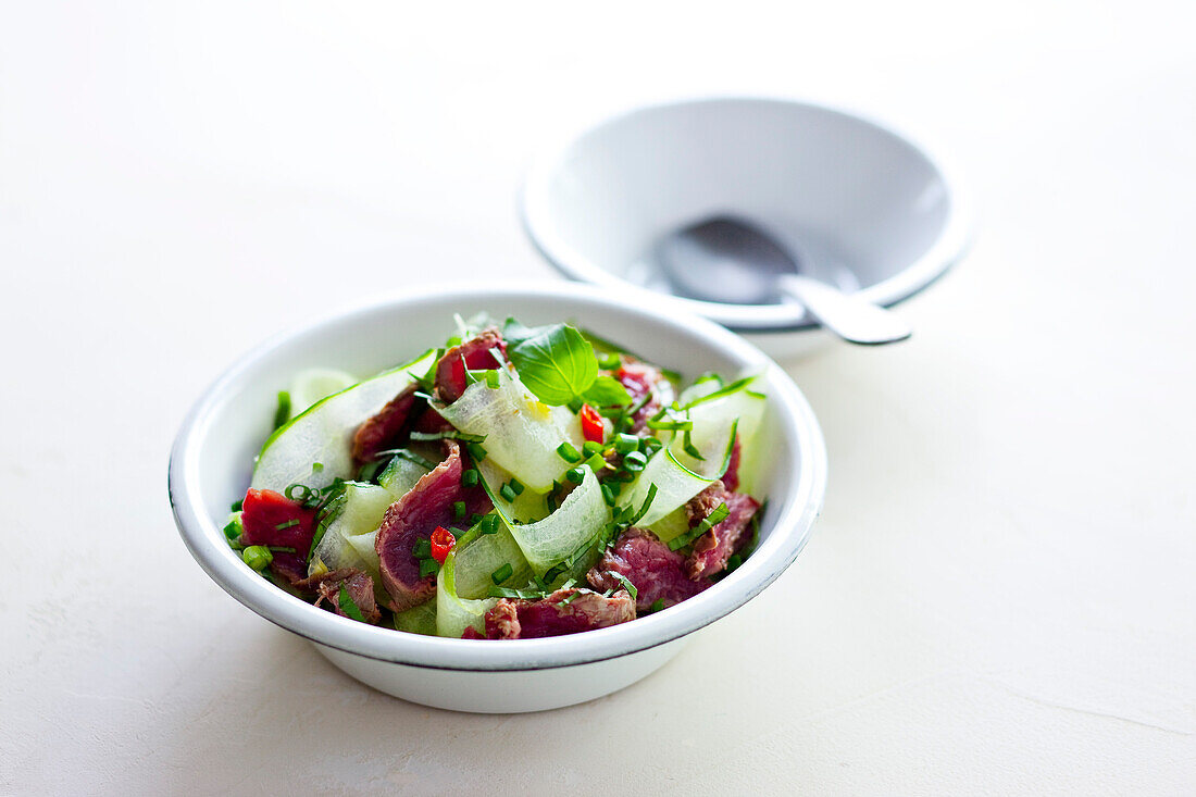 Thai beef salad with cucumber
