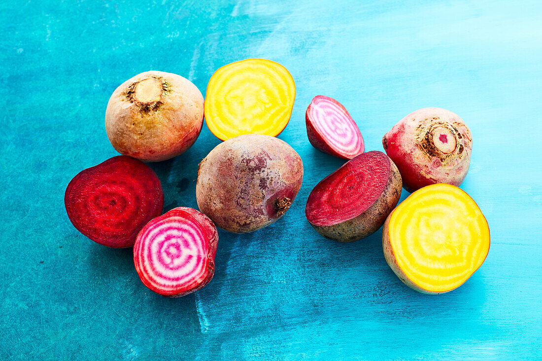 Beetroot, yellow beetroot and ring beetroot