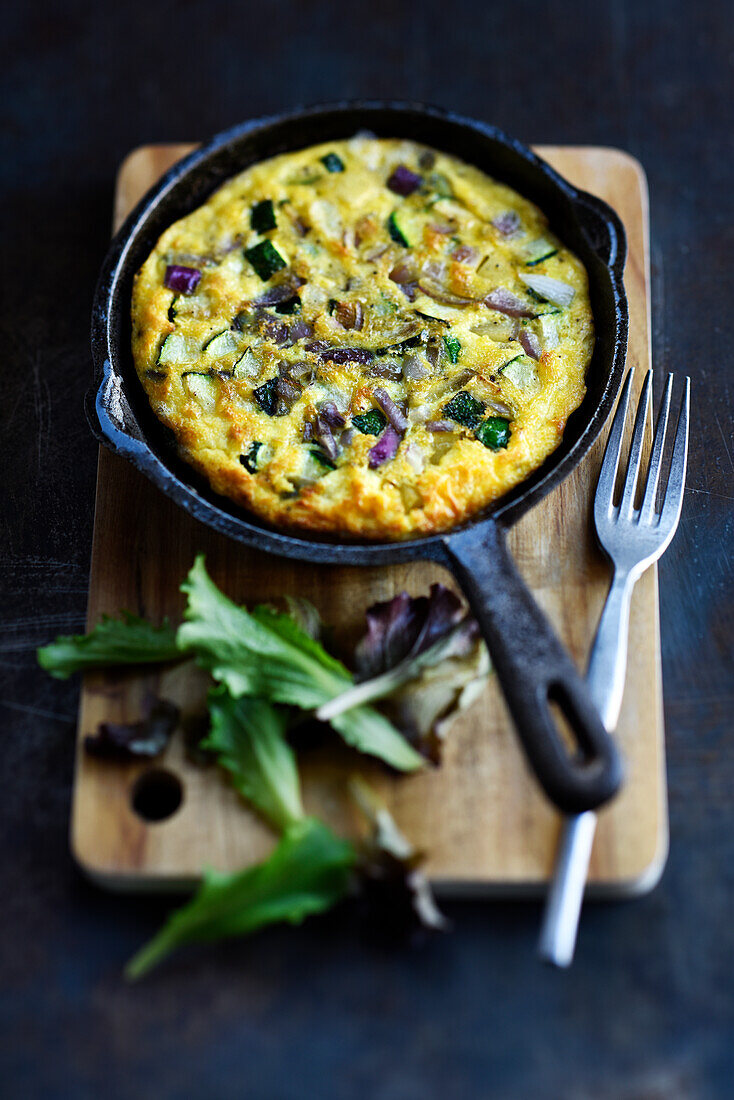 Courgette,potato and red onion omelette