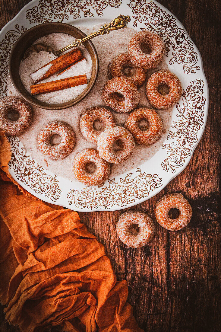 Mini donuts with cinnamon sugar