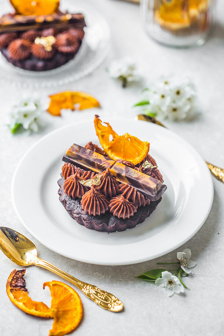 Brownie-Küchlein mit Orangen-Schokoriegel