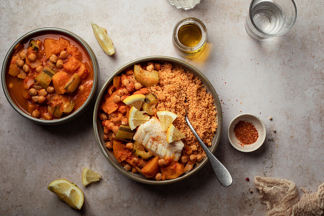 Couscous mit Fisch und Gemüse