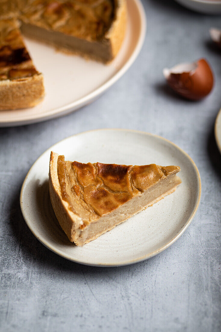 Hazelnut custard pie