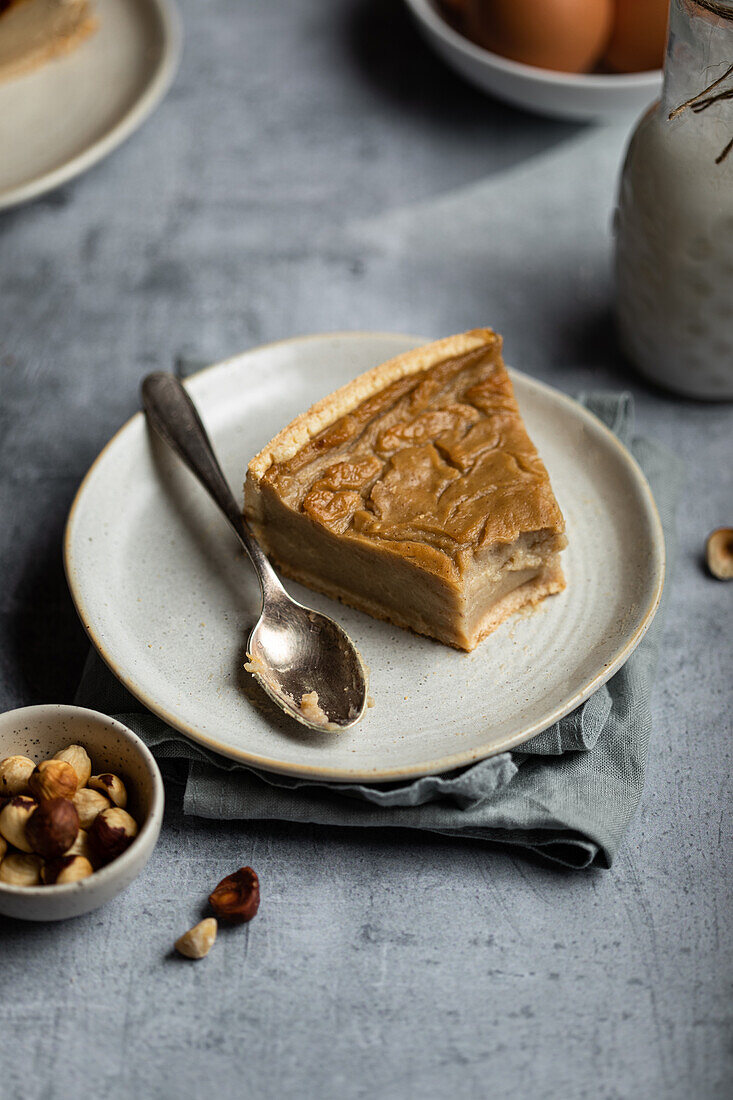 Flan pâtissier mit Haselnüssen