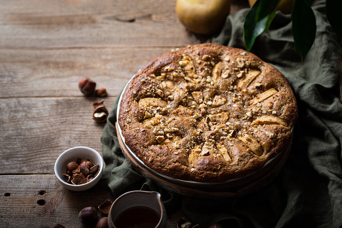 Apple and hazelnut cake