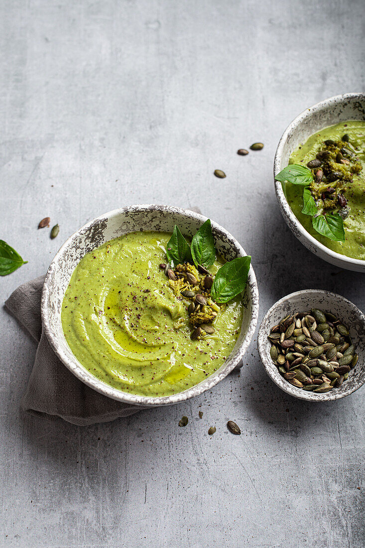 Courgette and broccoli soup