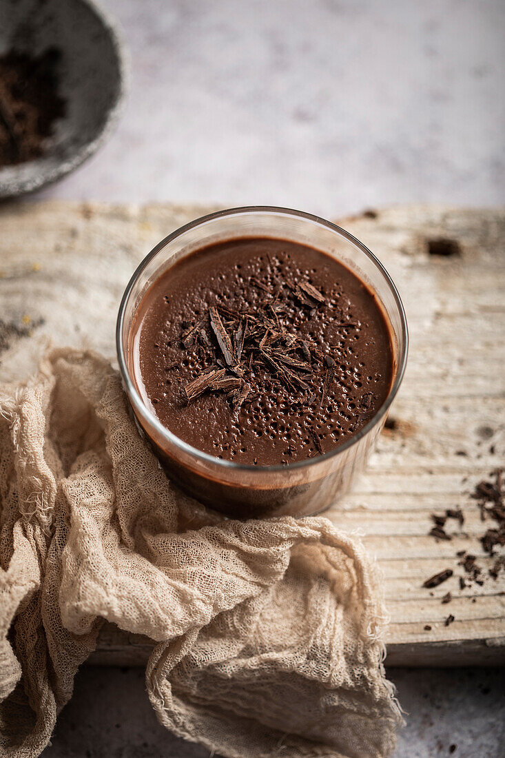 Dark chocolate cream puddings