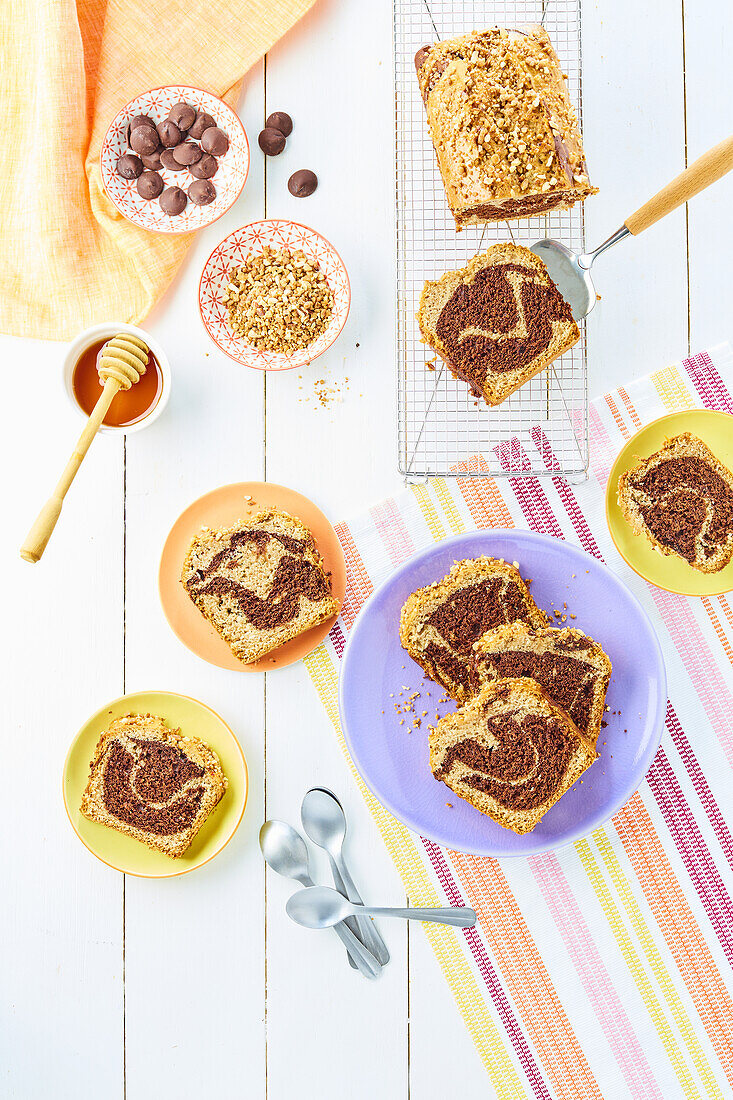 Marble cake made from chestnut flour