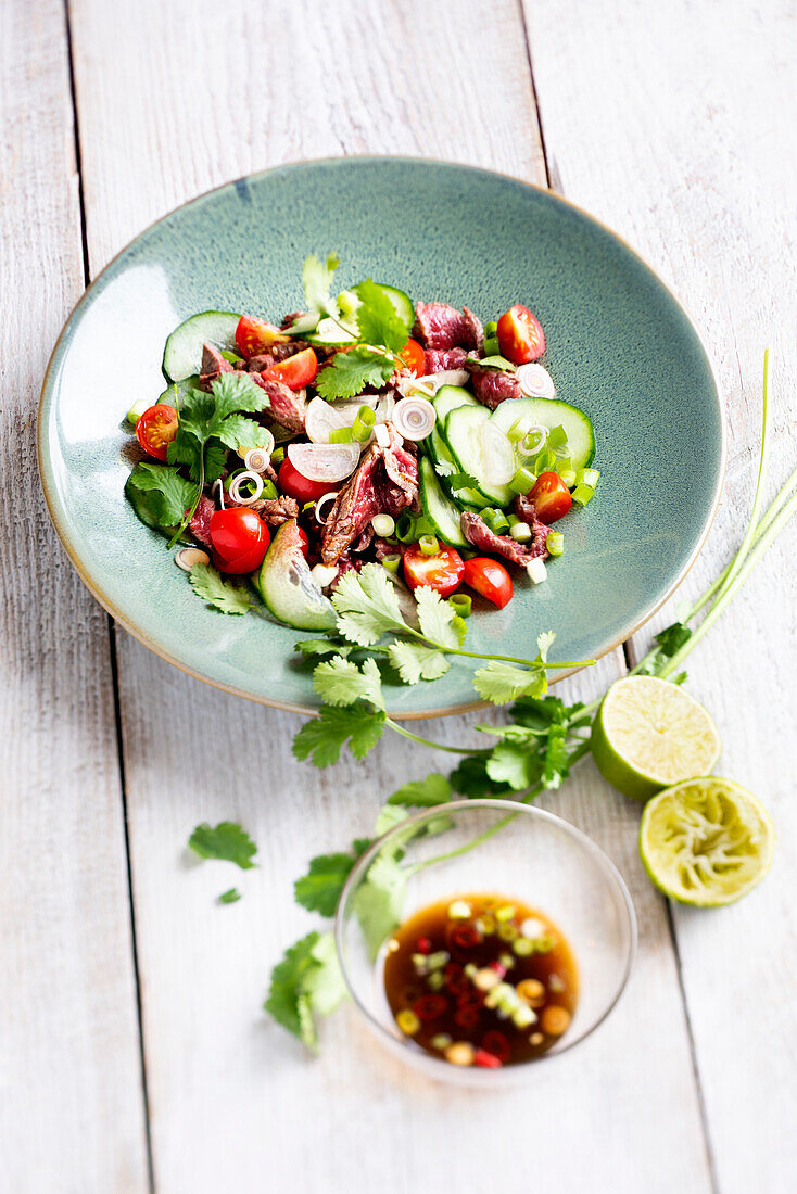 Thai salad with grilled beef