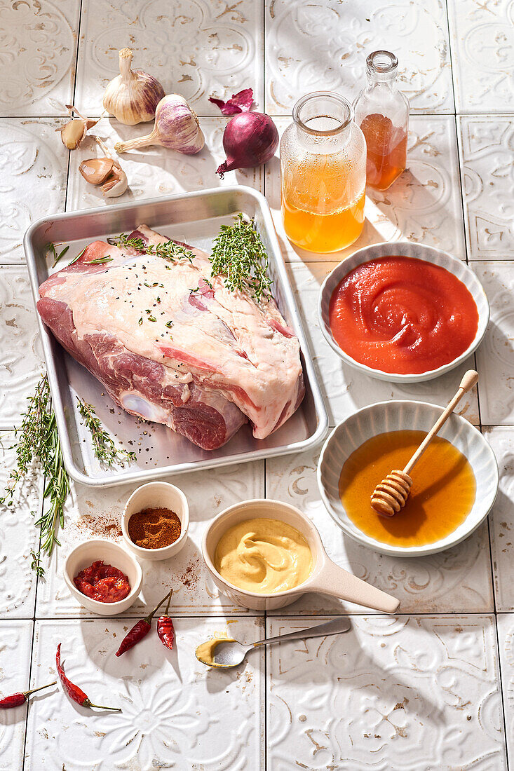 Ingredients for pulled pork