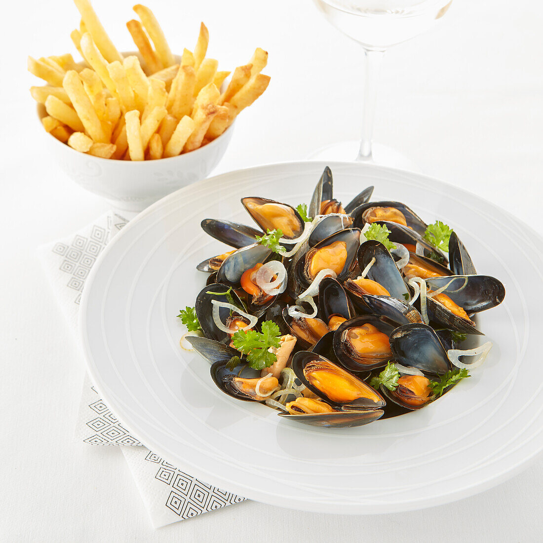Moules marinières with french fries