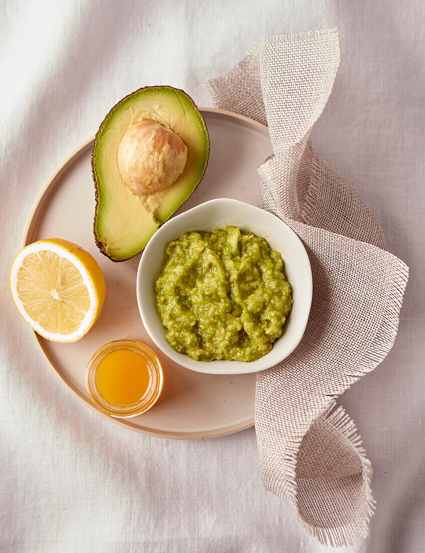 Homemade honey and avocado face mask