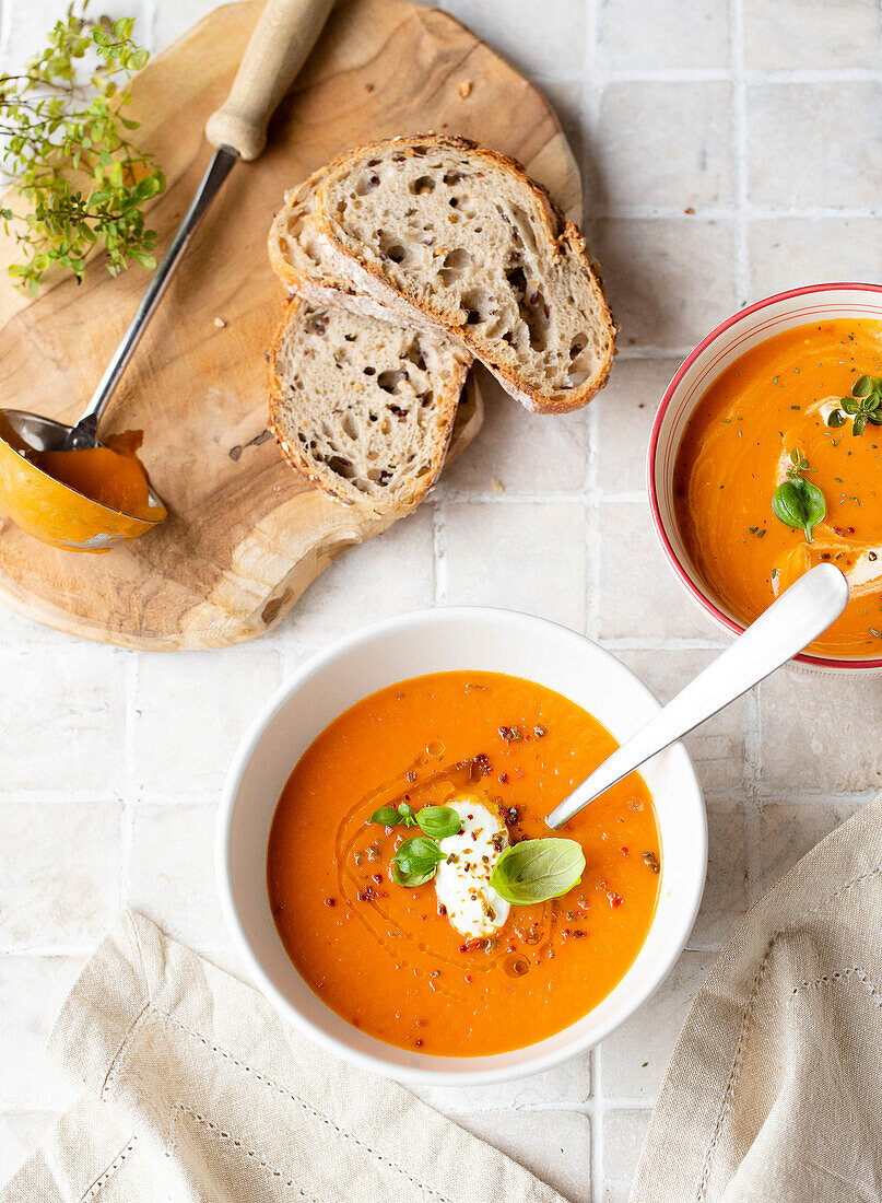 Sweet potato and tomato soup