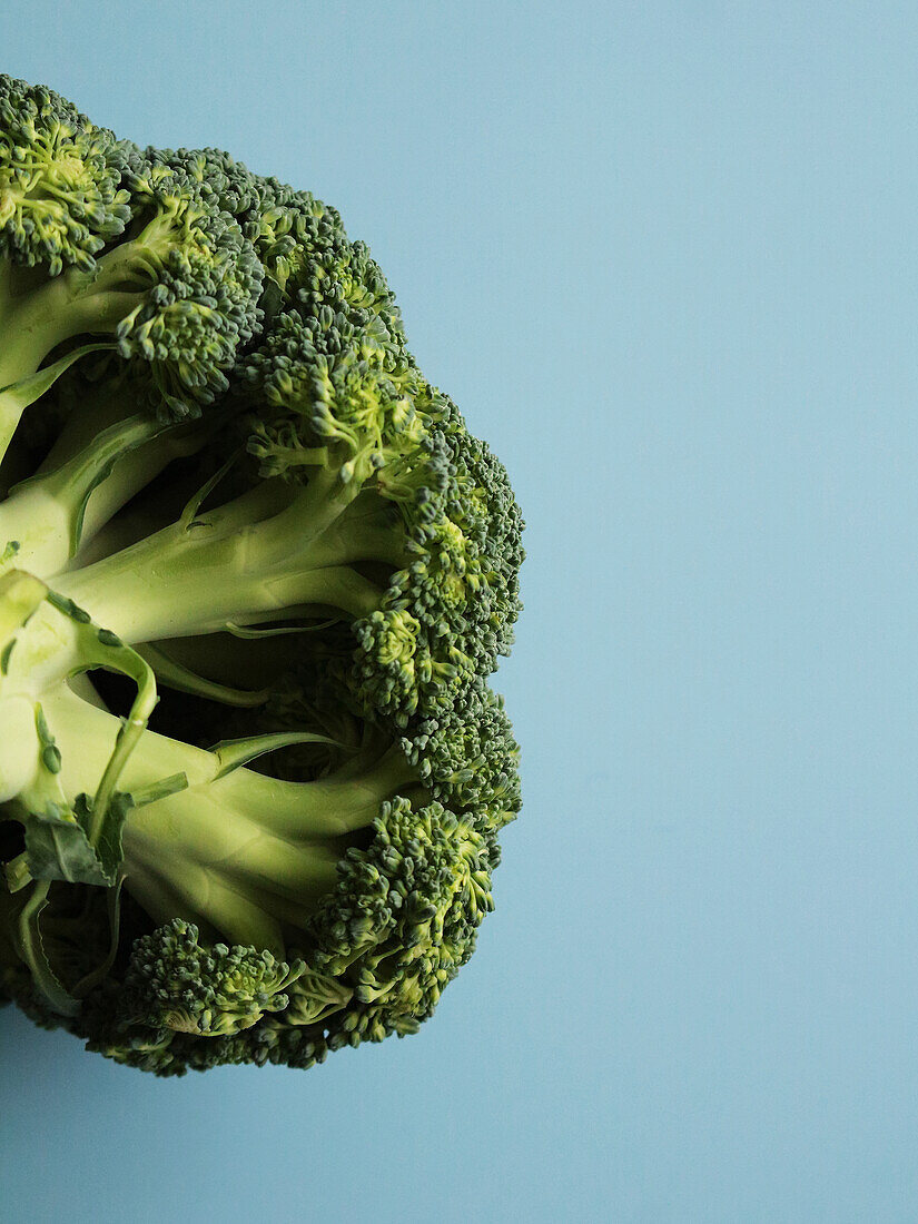 Broccoli against a green background