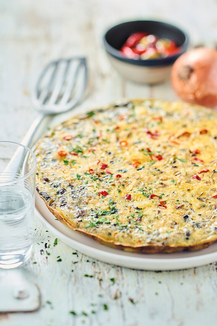 Tunisian tagine with mackerel crumbs