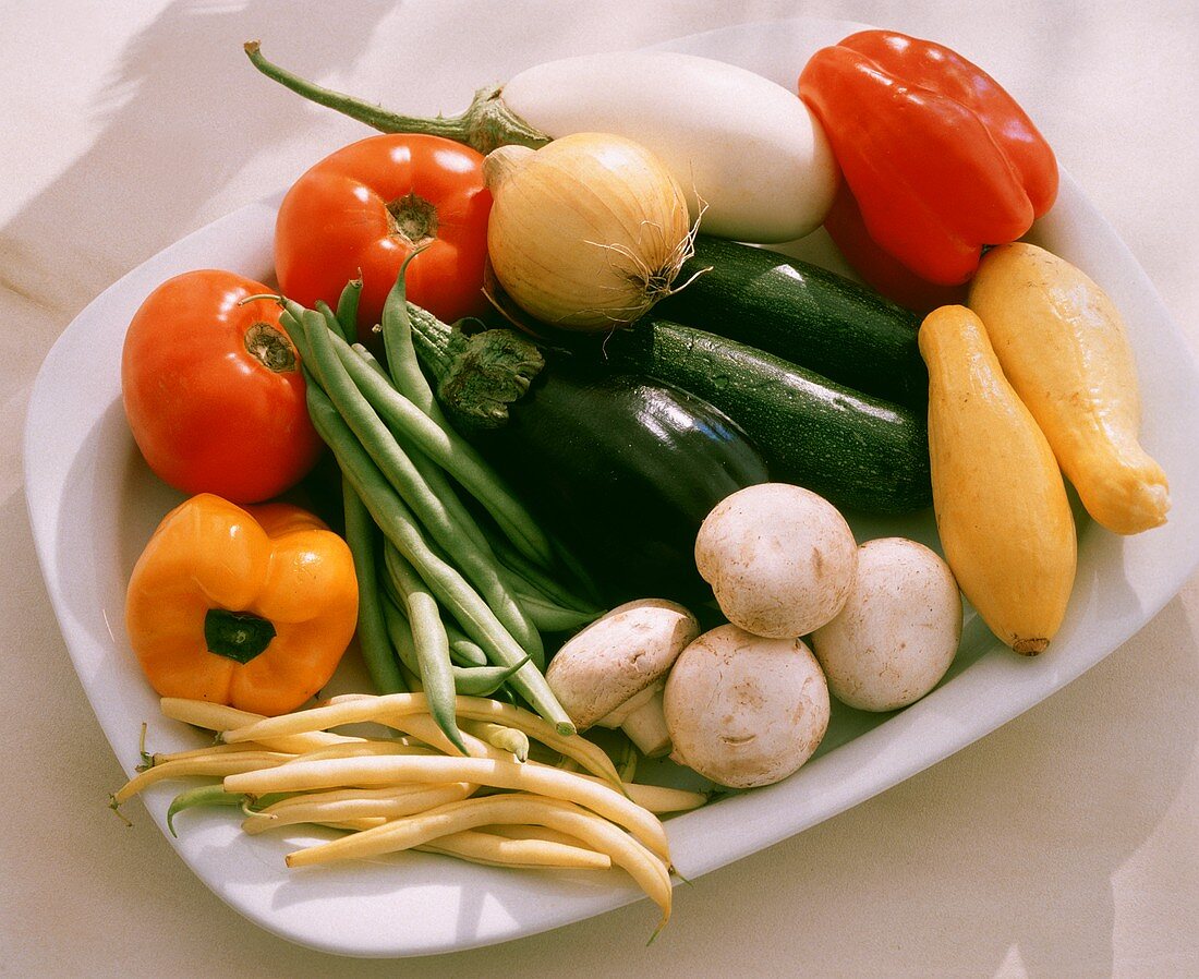 Assorted Vegetables on a Tray