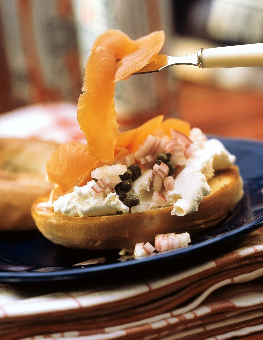 A Bagel with Lox and Cream Cheese