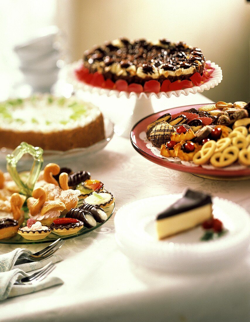 Dessert Assortment with Cheesecakes and Tea Cookies