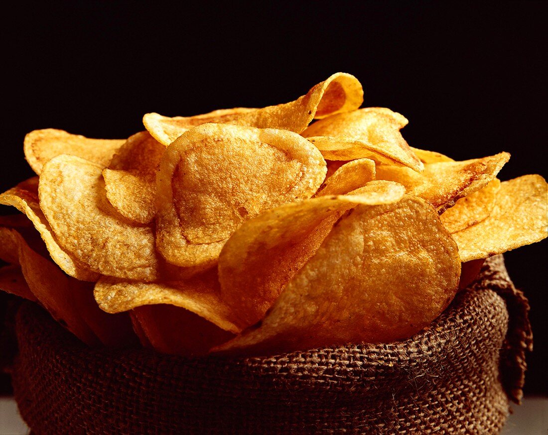 Potato Chips in a Burlap Sack