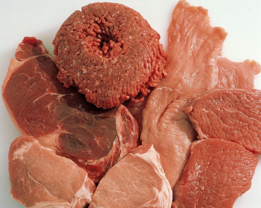 Assorted Raw Meat Still Life