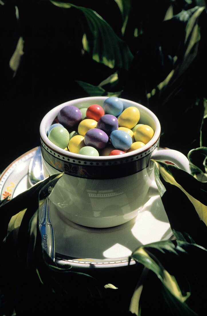 Coffee Cup full of Easter Egg Candies
