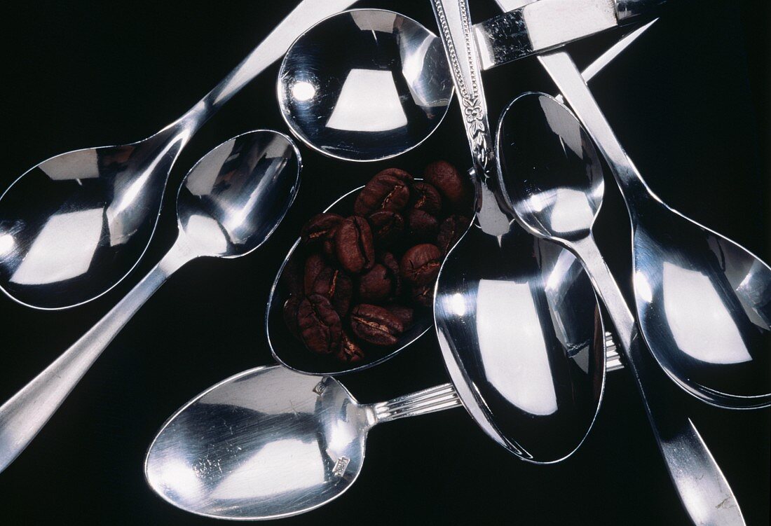 Assorted Spoons; One with Coffee Beans