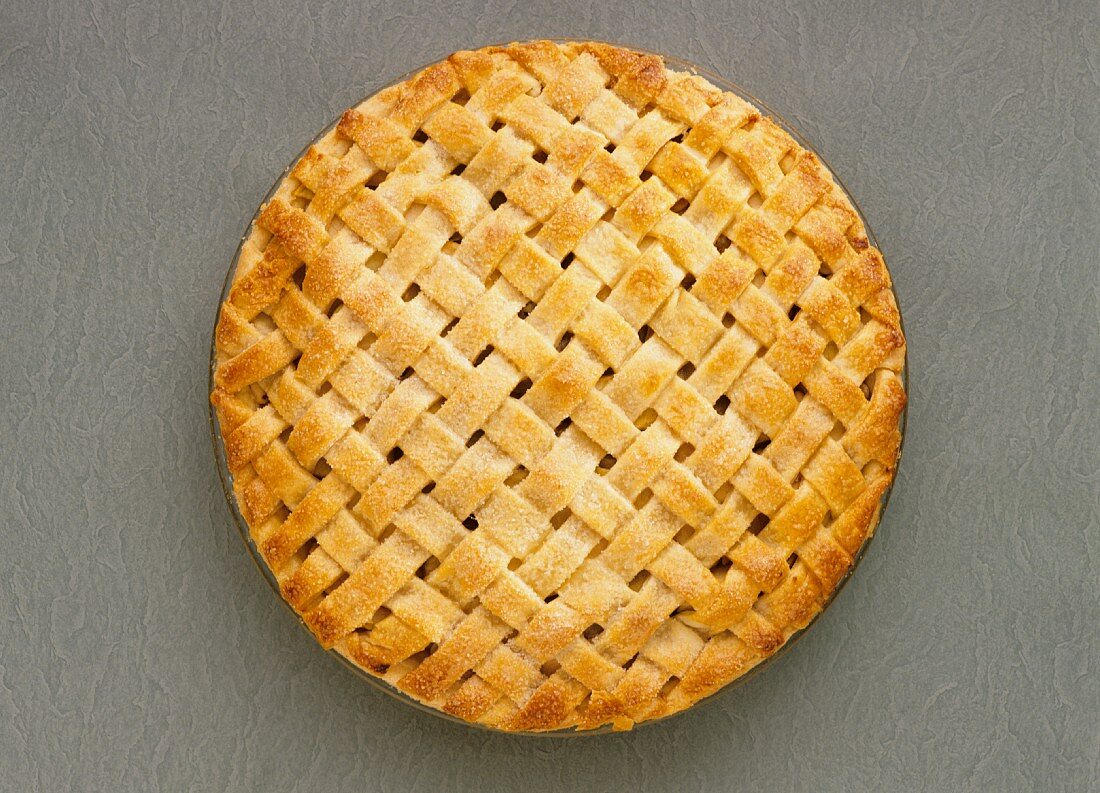 Whole Pie with Lattice Pie Crust; From Above