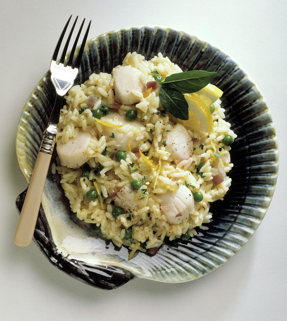 Rice with Scallops and Peas