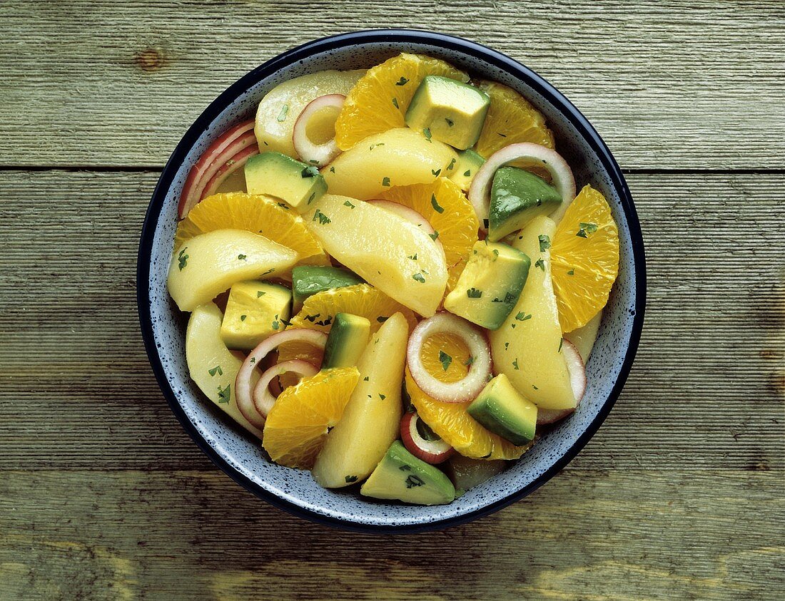 Fruit Salad with Pear and Orange; Avocado