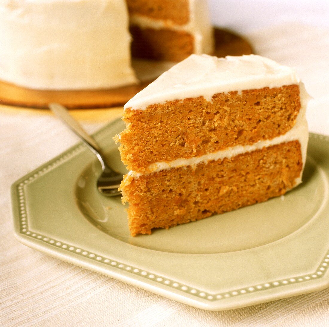 Slice of Double Layer Carrot Cake