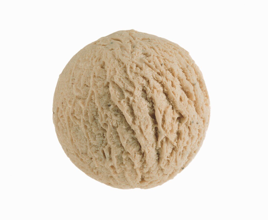 A scoop of hazelnut ice cream