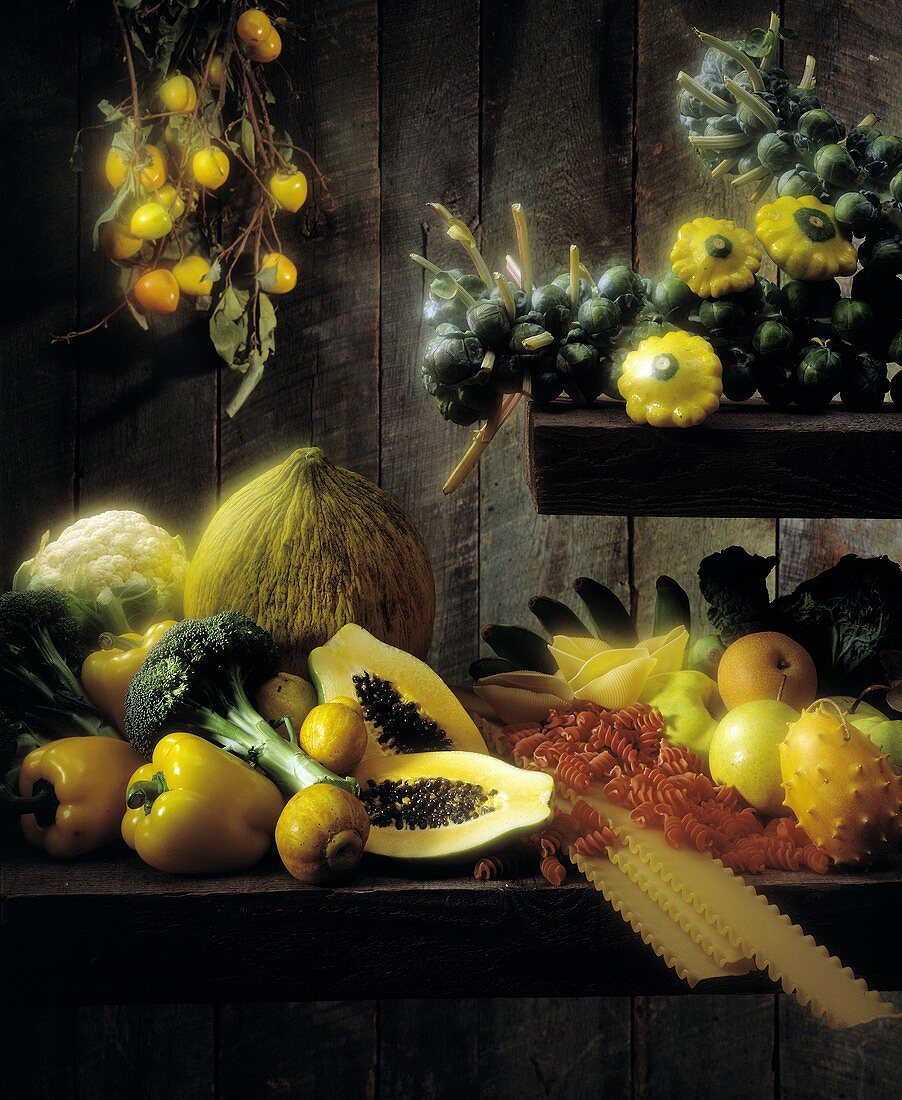 Fruit Vegetable and Pasta Still Life