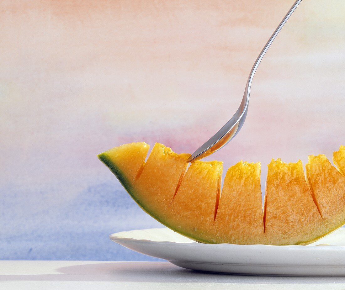 Cantaloupe Wedge with Spoon
